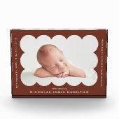 茶モダン鱗片状の出産の発表 フォトブロック (正面)