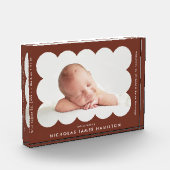 茶モダン鱗片状の出産の発表 フォトブロック (左)