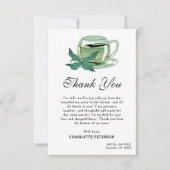 茶ユニークパーティーブライダルシャワー サンキューカード (正面)