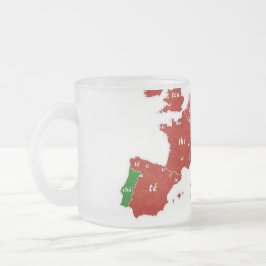 茶ヨーロッパの言語地図の曇らされたガラスのマグ フロストグラスマグカップ