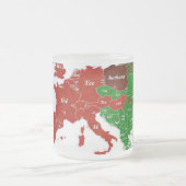 茶ヨーロッパの言語地図の曇らされたガラスのマグ フロストグラスマグカップ (中央)