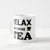 茶リラックスを飲む コーヒーマグカップ (正面左)