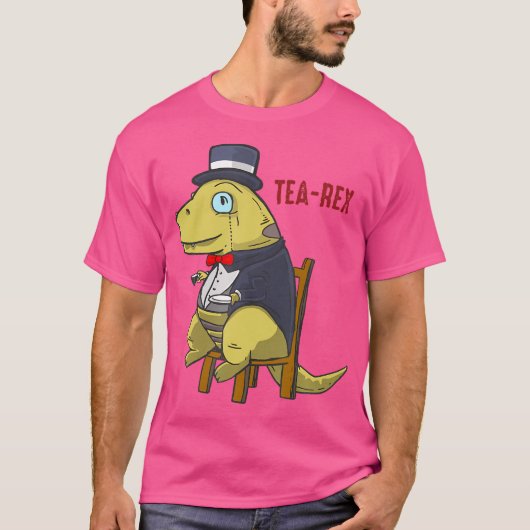 茶レックスおもしろいTレックス Tシャツ (正面)