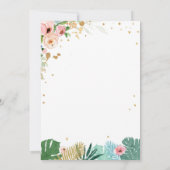 茶レックス恐竜パルティーピンクミント金ゴールド誕生日 招待状 (裏面)