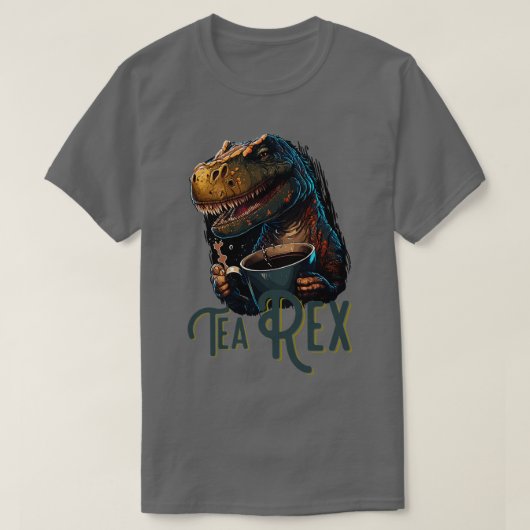 茶レックス恐竜 Tシャツ (デザイン正面)