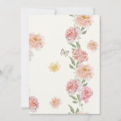 茶ワイルドフラワーピンク赤ちゃんシャワー 招待状 (裏面)