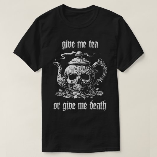 茶与え飲み屋のスカル Tシャツ (デザイン正面)