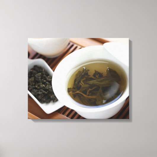 茶伝統的の湯中国の：烏龍茶 キャンバスプリント (正面)