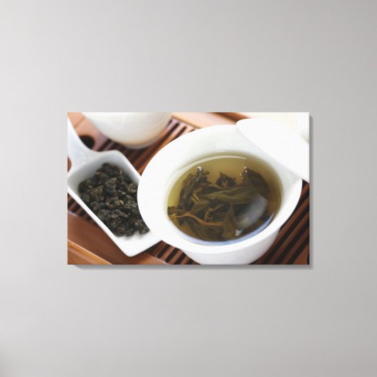 茶伝統的の湯中国の：烏龍茶 キャンバスプリント (正面)