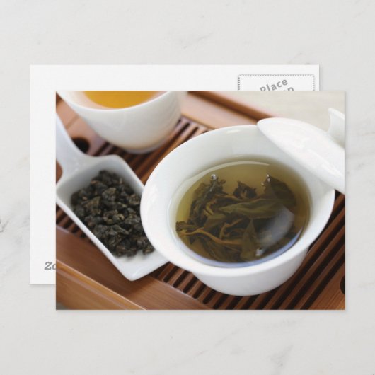 茶伝統的の湯中国の:烏龍茶 ポストカード (正面/裏面)