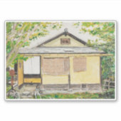 茶伝統的日本の小屋 シール (正面)