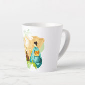 茶図解入りの、写真付きの日本の湯ドラゴン カフェラテマグ (右アングル)