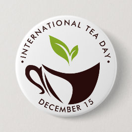 茶国際的の日,カップ,離れロゴ 缶バッジ