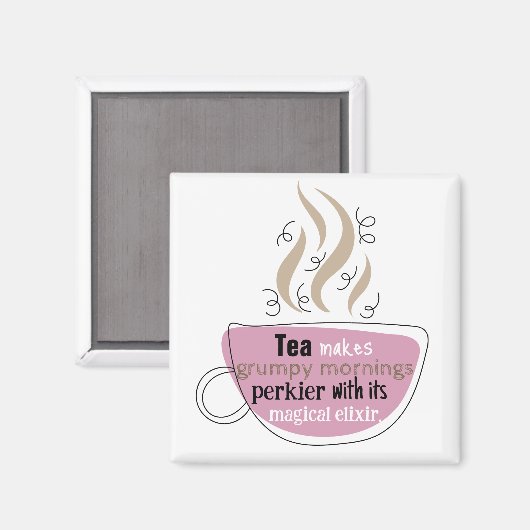 茶好おもしろいきカップ用図解入りの、写真付きの引用文 マグネット (正面/裏面)