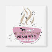 茶好おもしろいきカップ用図解入りの、写真付きの引用文 マグネット (正面)