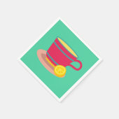 茶好きのナプキンのためのレモンティー スタンダードカクテルナプキン (角)