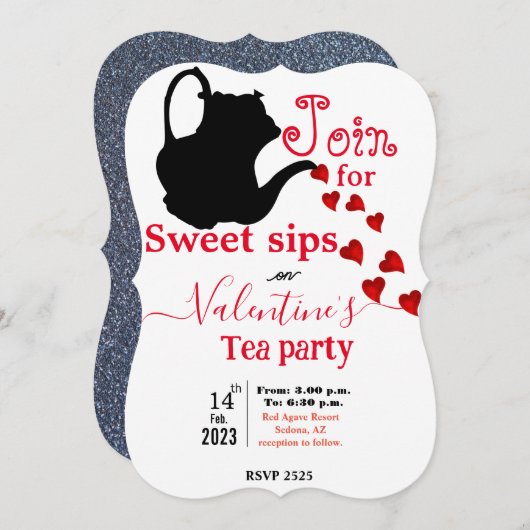 茶好き 招待状 (正面/裏面)