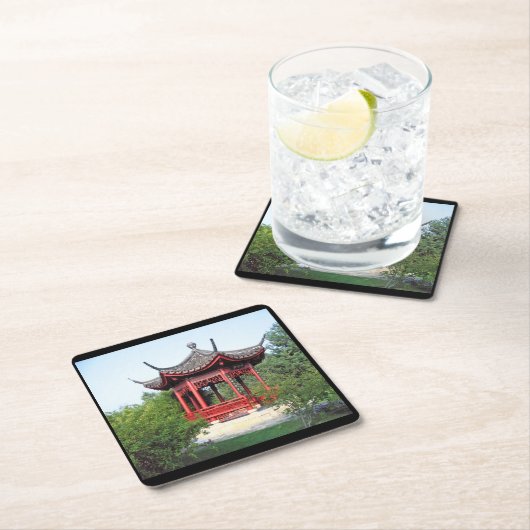 茶室中国のコースター スクエアペーパーコースター (インサイチュ)