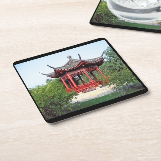 茶室中国のコースター スクエアペーパーコースター (アングル)