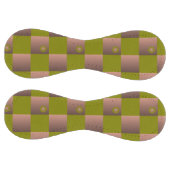 茶市松模様にとオリーブ色の緑の模様 ソフトボール (パネル)