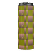 茶市松模様にとオリーブ色の緑の模様 タンブラー (裏面)