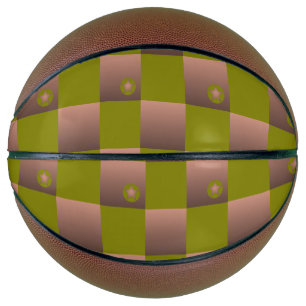 茶市松模様にとオリーブ色の緑の模様 バスケットボール