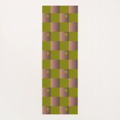 茶市松模様にとオリーブ色の緑の模様 ヨガマット (裏面)