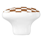 茶市松模様にと白 セラミックノブ (側面)