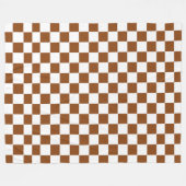 茶市松模様にと白 フリースブランケット (正面(横))