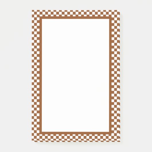 茶市松模様にと白 ポストイット (正面)