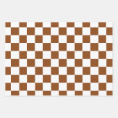 茶市松模様にと白 ラッピングペーパーシート (正面2)