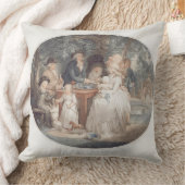 茶庭、Morlaの後の色の点刻法の版木、銅版、版画 クッション (ブランケット)