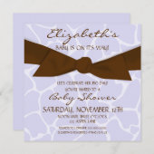 茶弓付きキリン型ベビーシャワー招待状 招待状 (正面/裏面)