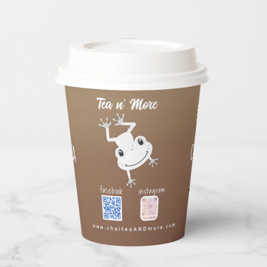 茶引用文カスタム紙コーヒーティー紙カップ 紙コップ (左)