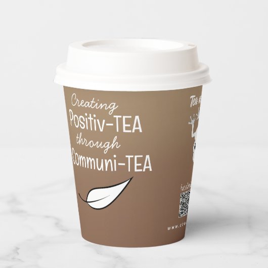 茶引用文カスタム紙コーヒーティー紙カップ 紙コップ (正面)