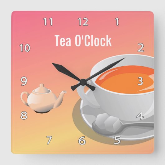 茶恋人の柱時計 スクエア壁時計 (正面)