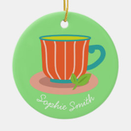 茶愛好家のためのペパーミント茶 セラミックオーナメント