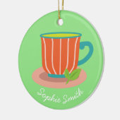 茶愛好家のためのペパーミント茶 セラミックオーナメント (左)