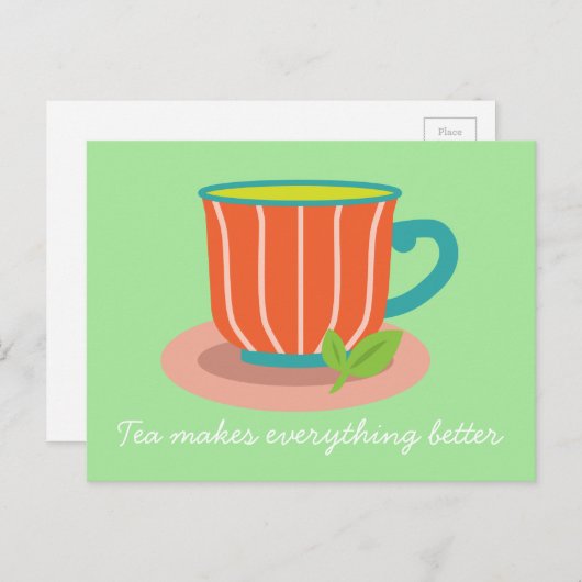 茶愛好家のためのペパーミント茶 ポストカード (正面/裏面)