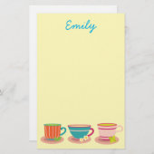 茶愛好家のためのペパーミント茶 便箋 (正面/裏面)