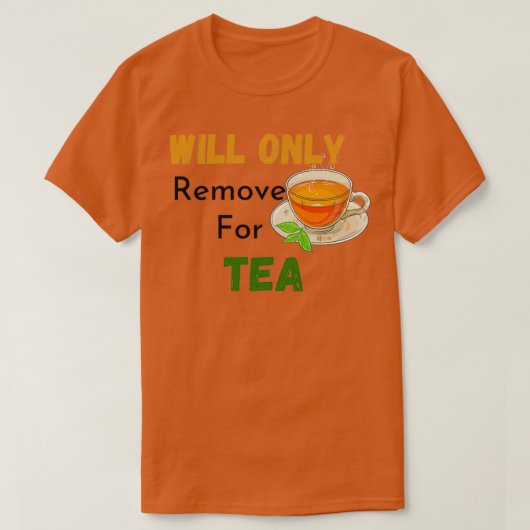 茶愛好家のティーポットのみ削除おもしろいする Tシャツ (デザイン正面)