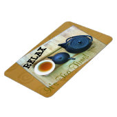 茶愛好家の設定フォトオーバーヘッドビューカスタム マグネット (左側)