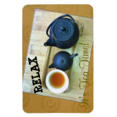 茶愛好家の設定フォトオーバーヘッドビューカスタム マグネット (縦)