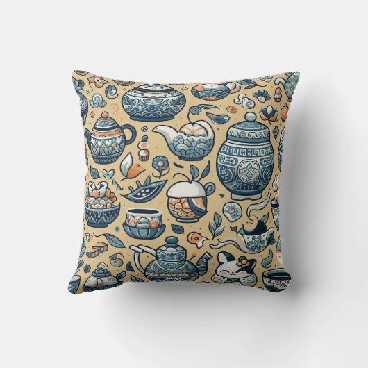 茶愛好家 クッション (裏面)