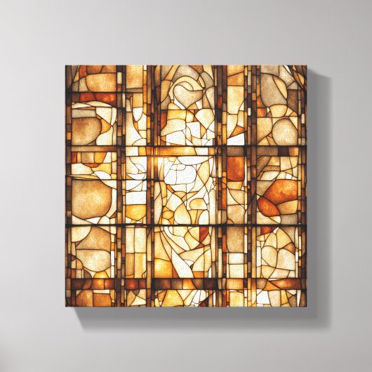 茶抽象芸術アート キャンバスプリント (正面)