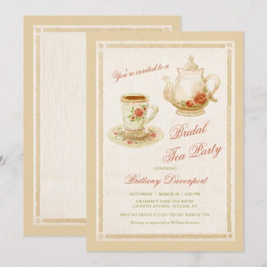 茶招待状の時間 招待状 (正面/裏面)