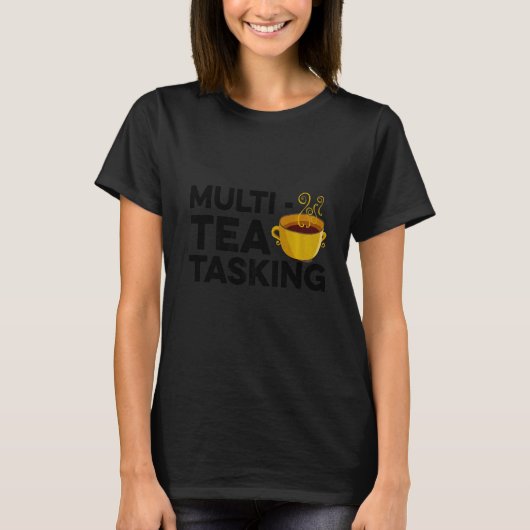 茶数々の摘み茶ドリンカーグリーン茶カップO Tシャツ (正面)
