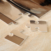 茶日本のの湯を楽しむ愛犬 ジグソーパズル (側面)