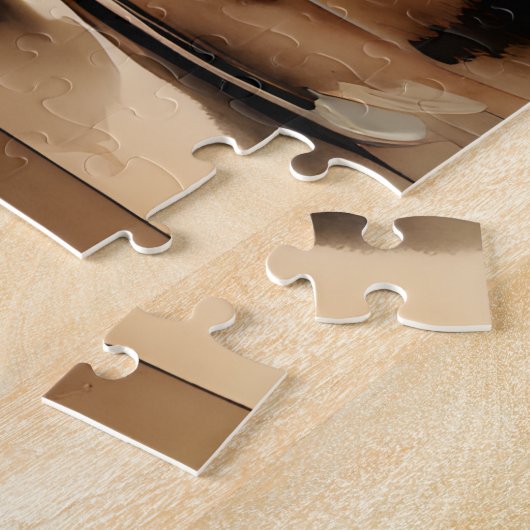 茶日本のの湯を楽しむ愛犬 ジグソーパズル (側面)