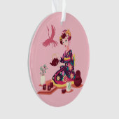 茶日本の湯クレーン オーナメント (正面)